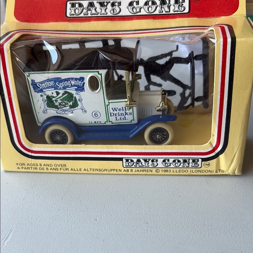 Vintage Toy Car - Blue and White